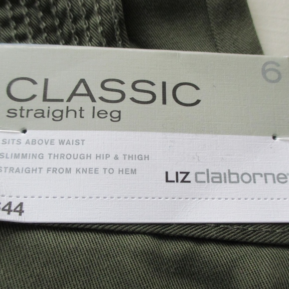 NWT - LIZ CLAIBORNE green pants - sz 6 - $44.00 - Picture 3 of 4